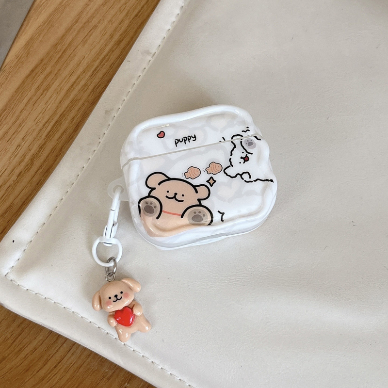 Zaštitni kućište s konturnim motivom psa za AirPods 4 i AirPods Pro 3, kompatibilno s generacijama 2–4