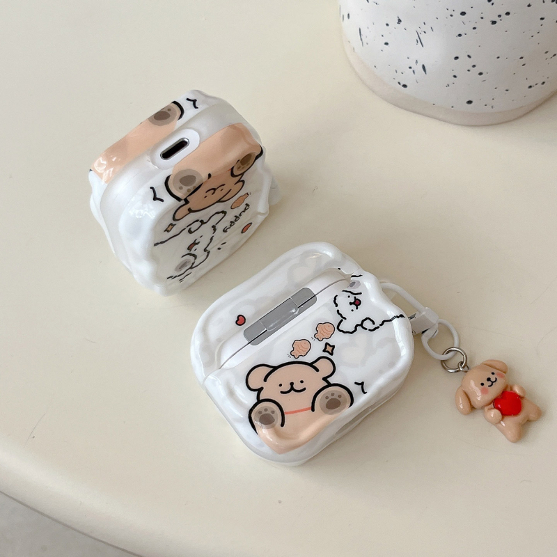 Zaštitni kućište s konturnim motivom psa za AirPods 4 i AirPods Pro 3, kompatibilno s generacijama 2–4