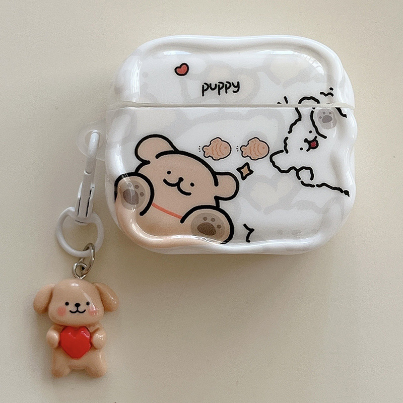 Zaštitni kućište s konturnim motivom psa za AirPods 4 i AirPods Pro 3, kompatibilno s generacijama 2–4