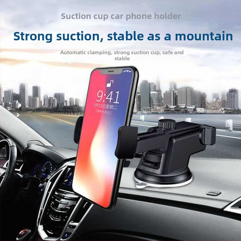 Държач за телефон в автомобил с телескопична щанга и монтаж върху въздушния дефлектор, пластмасова конструкция