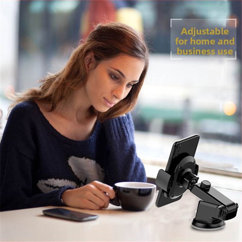 Държач за телефон в автомобил с телескопична щанга и монтаж върху въздушния дефлектор, пластмасова конструкция