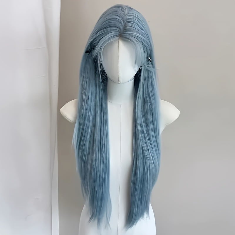 Perika s srednjim razdjelom, duga kosa, vlakna otporna na visoke temperature, Rose mrežasta kapa, mehanička obrada