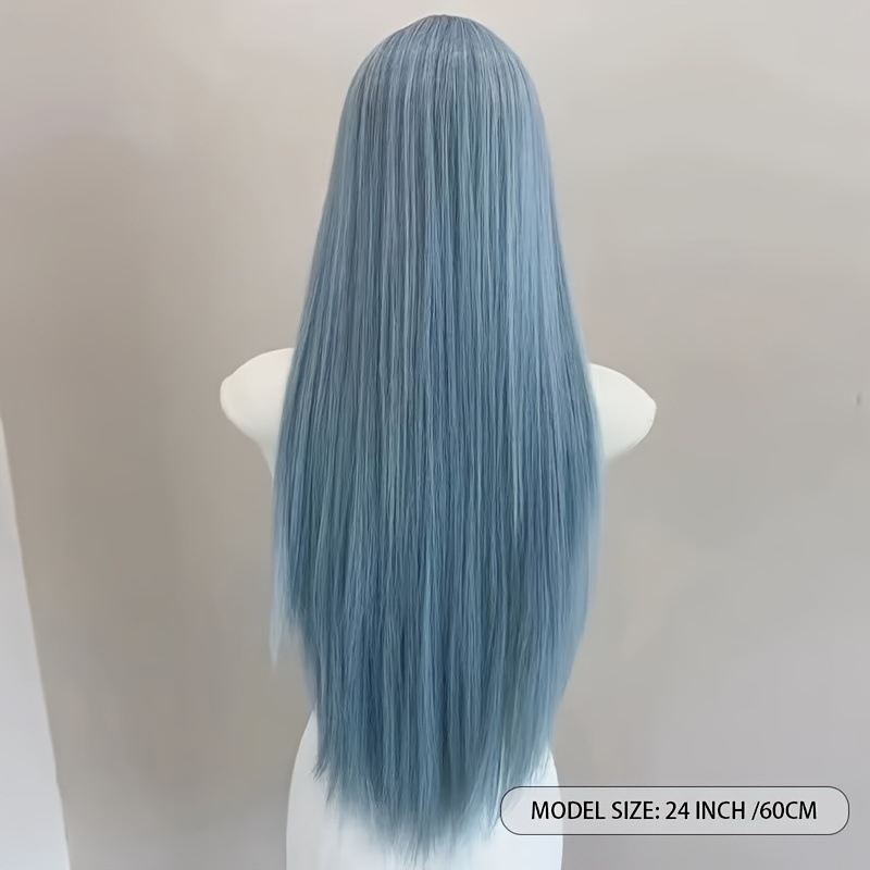 Perika s srednjim razdjelom, duga kosa, vlakna otporna na visoke temperature, Rose mrežasta kapa, mehanička obrada