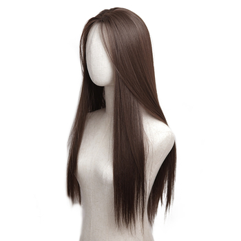 Perika za žene - prirodan stil, kosa od visoko temperaturne svile, polu-mehanička obrada, kosa s srednjom razdjeljkom i ravna, oblikovanje lica