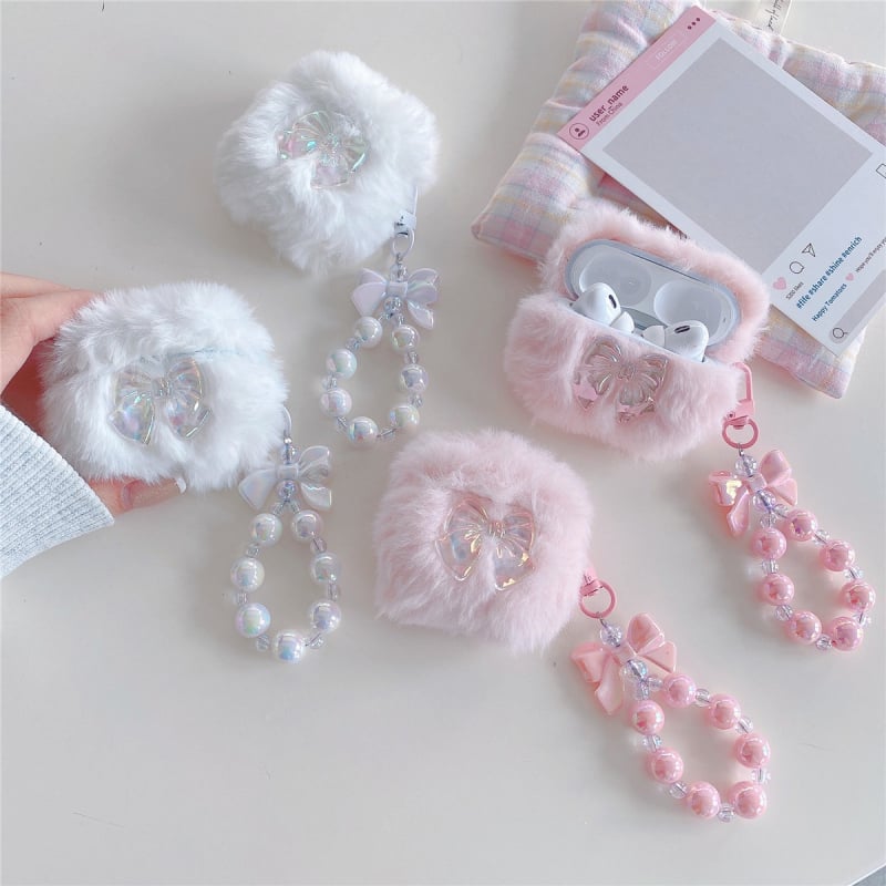 AirPods Pro 2 védőtok plüss masnival – TPU, injekciós formázás, karikatúra dizájn, kompatibilis AirPods Pro 2