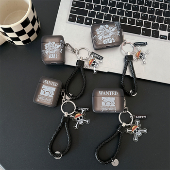 AirPods tok One Piece Luffy, TPU puha tok, reliefes gravírozás, Apple-kompatibilis