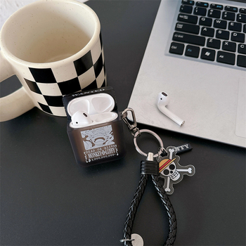 AirPods tok One Piece Luffy, TPU puha tok, reliefes gravírozás, Apple-kompatibilis