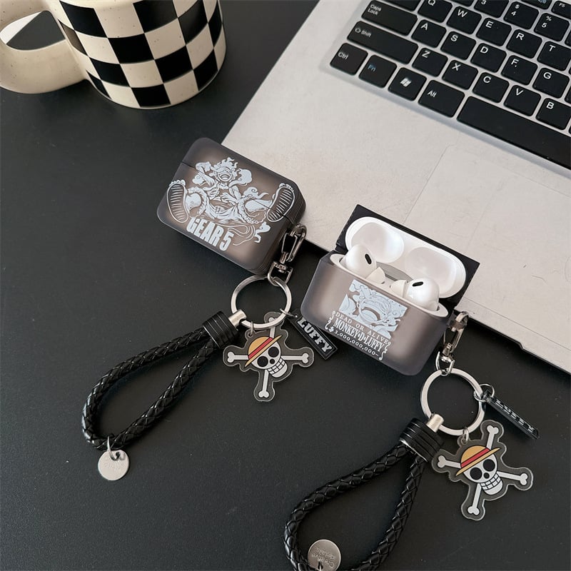 AirPods tok One Piece Luffy, TPU puha tok, reliefes gravírozás, Apple-kompatibilis