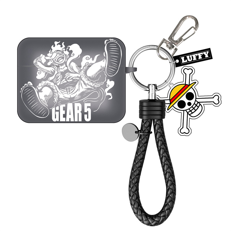 AirPods tok One Piece Luffy, TPU puha tok, reliefes gravírozás, Apple-kompatibilis