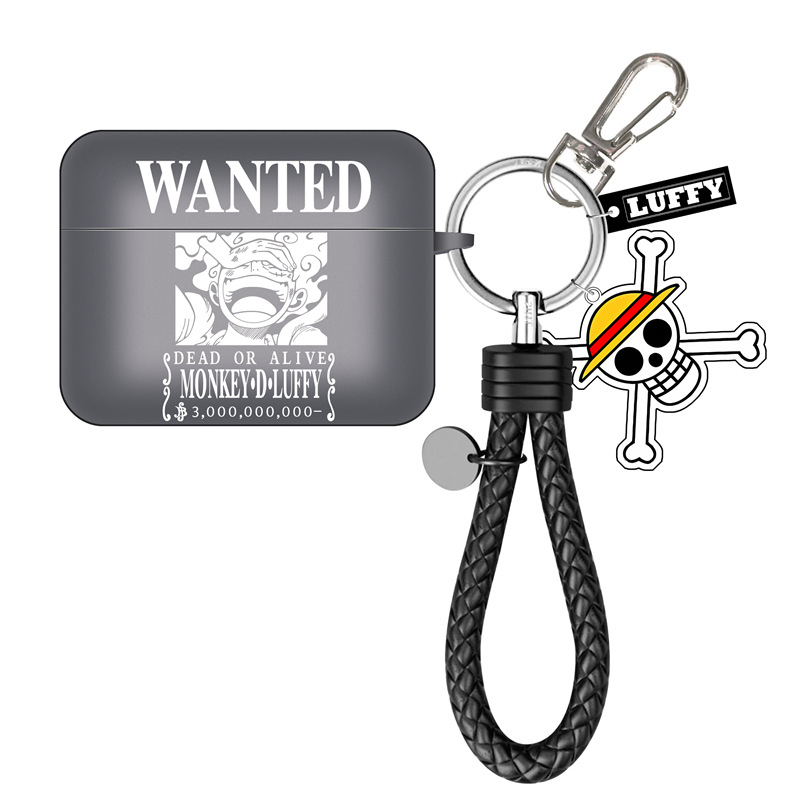 AirPods tok One Piece Luffy, TPU puha tok, reliefes gravírozás, Apple-kompatibilis