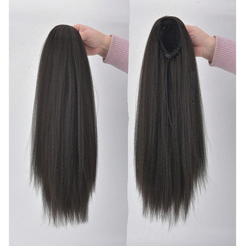 Ponytail s vrpcom, vlakna otporna na toplinu, kinky straight tekstura, pahuljast volumen, dlačice u snopovima