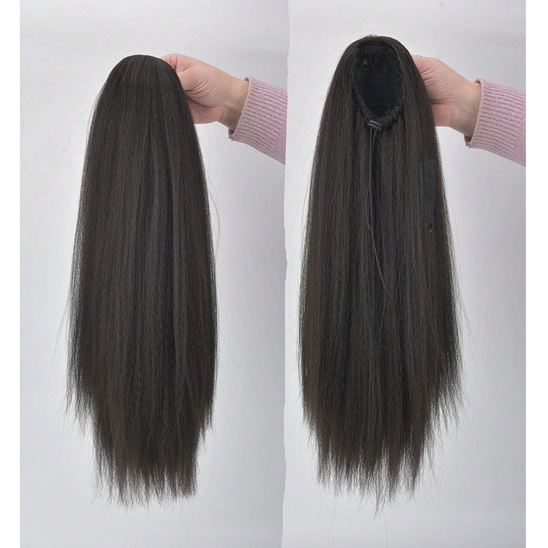 Ponytail s vrpcom, vlakna otporna na toplinu, kinky straight tekstura, pahuljast volumen, dlačice u snopovima