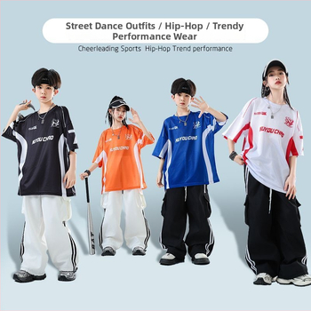 Dječji set za ulični hip-hop ples – unisex, ljeto 2025, brzo se suši materijal, acetatno vlakno, hip-hop stil