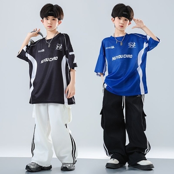 Dječji set za ulični hip-hop ples – unisex, ljeto 2025, brzo se suši materijal, acetatno vlakno, hip-hop stil