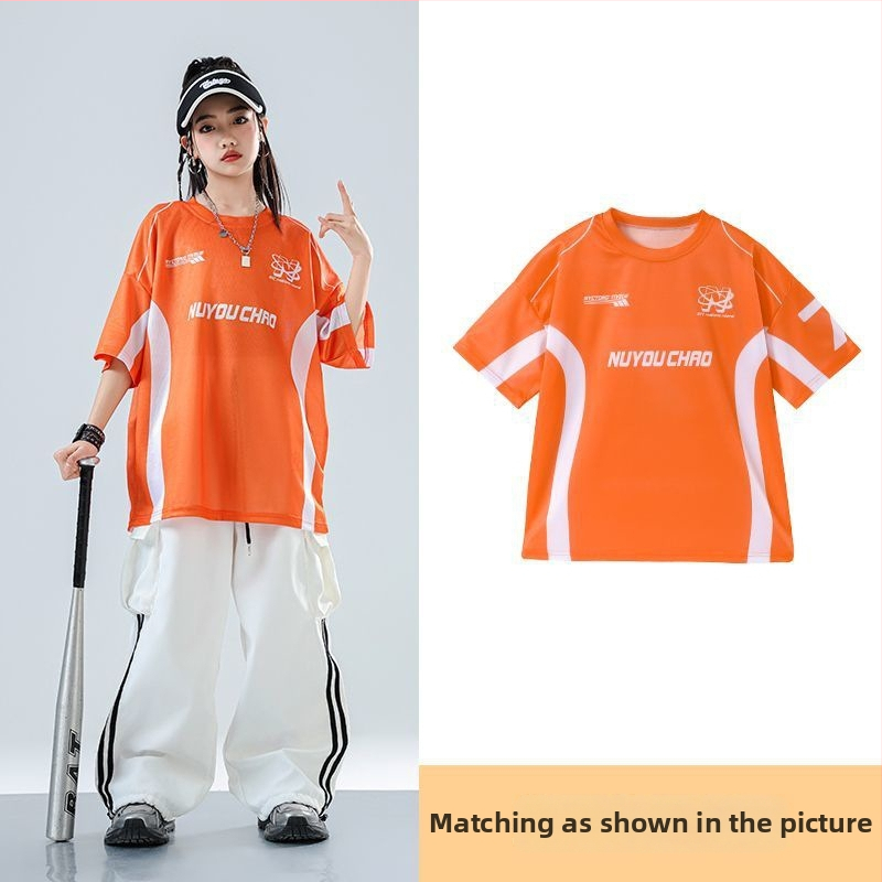 Dječji set za ulični hip-hop ples – unisex, ljeto 2025, brzo se suši materijal, acetatno vlakno, hip-hop stil