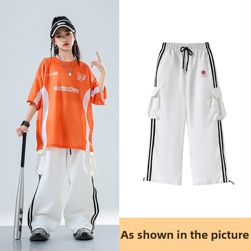 Dječji set za ulični hip-hop ples – unisex, ljeto 2025, brzo se suši materijal, acetatno vlakno, hip-hop stil