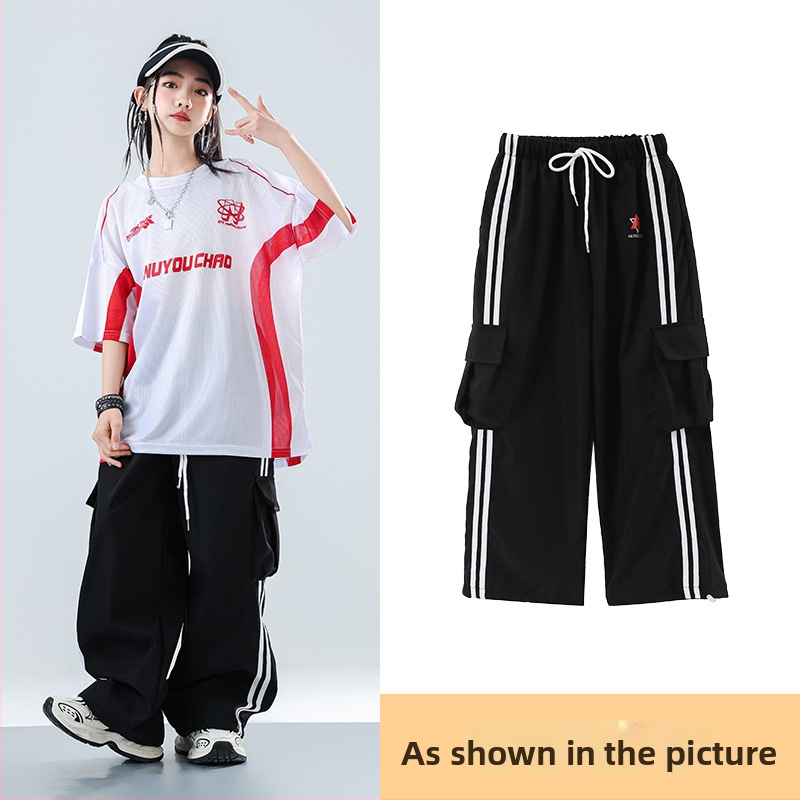 Dječji set za ulični hip-hop ples – unisex, ljeto 2025, brzo se suši materijal, acetatno vlakno, hip-hop stil