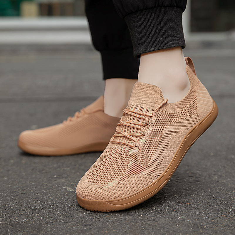 Férfi légáteresztő hálós felsőrészű munkavédelmi cipő, könnyű kültéri sportcipő, kerek orr, alacsony szár, gumitalp