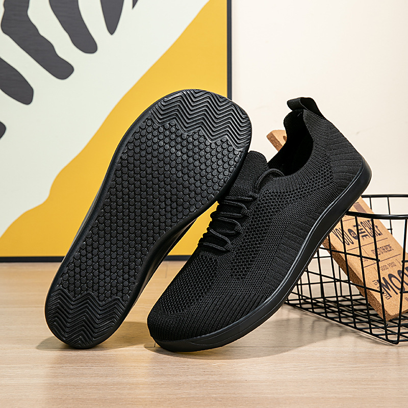 Férfi légáteresztő hálós felsőrészű munkavédelmi cipő, könnyű kültéri sportcipő, kerek orr, alacsony szár, gumitalp