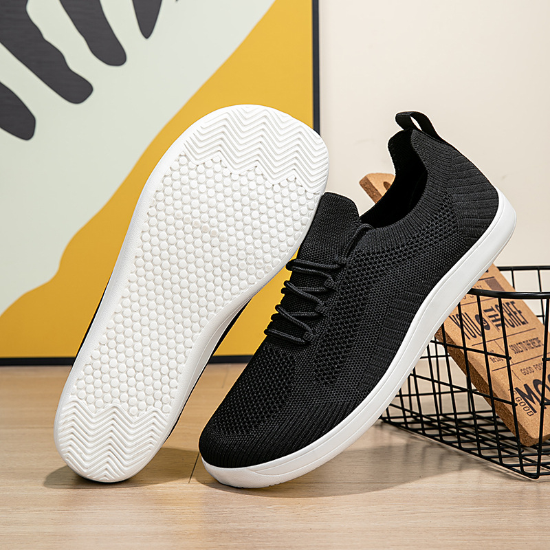 Férfi légáteresztő hálós felsőrészű munkavédelmi cipő, könnyű kültéri sportcipő, kerek orr, alacsony szár, gumitalp