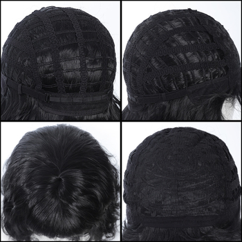 Göndör paróka egyenes frufni, természetes stílus, magas hőmérsékletű szál, DM28 modell, mechanikus feldolgozás