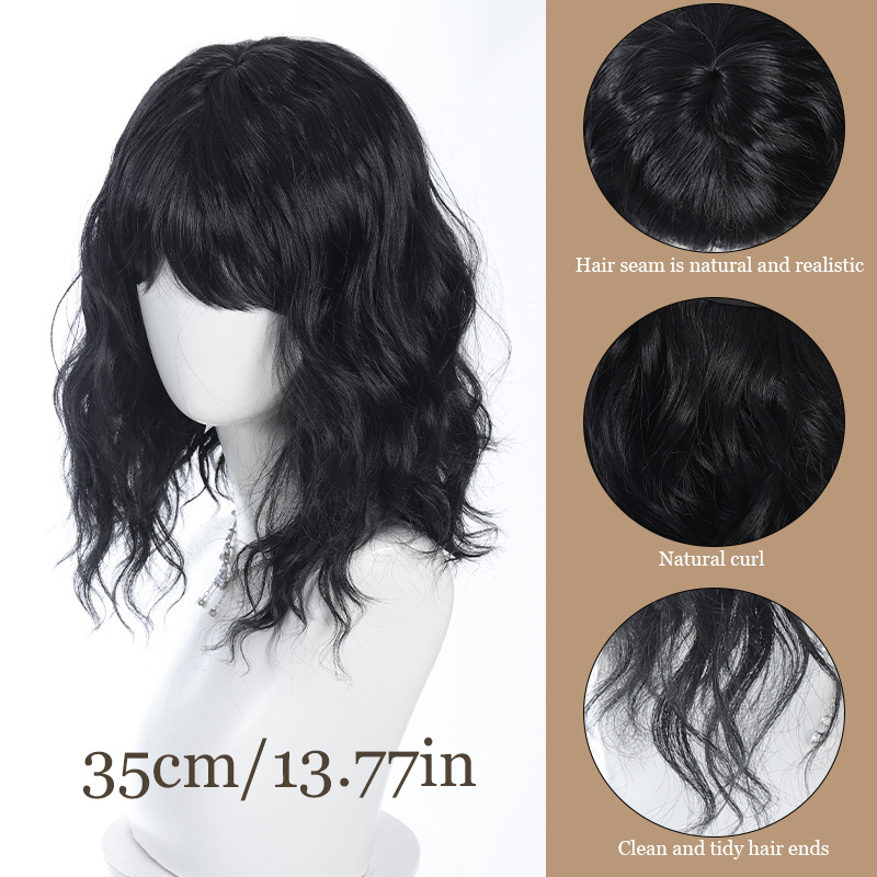 Göndör paróka egyenes frufni, természetes stílus, magas hőmérsékletű szál, DM28 modell, mechanikus feldolgozás