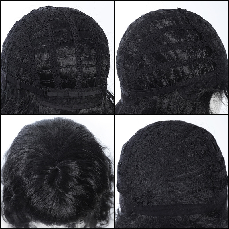 Göndör paróka egyenes frufni, természetes stílus, magas hőmérsékletű szál, DM28 modell, mechanikus feldolgozás