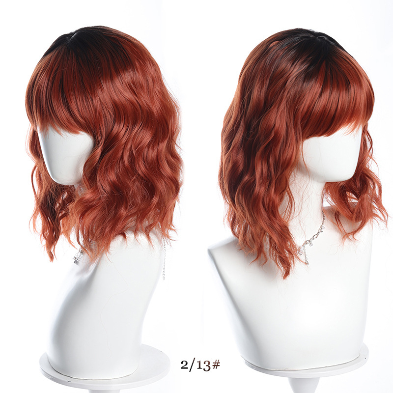 Göndör paróka egyenes frufni, természetes stílus, magas hőmérsékletű szál, DM28 modell, mechanikus feldolgozás