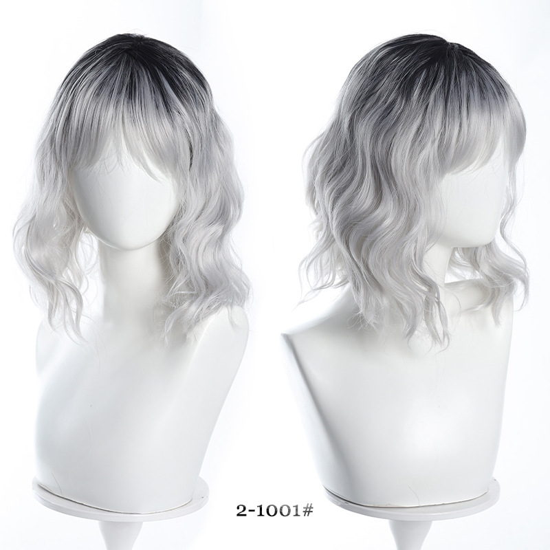 Göndör paróka egyenes frufni, természetes stílus, magas hőmérsékletű szál, DM28 modell, mechanikus feldolgozás