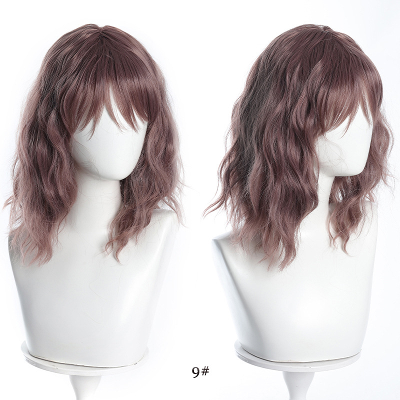 Göndör paróka egyenes frufni, természetes stílus, magas hőmérsékletű szál, DM28 modell, mechanikus feldolgozás