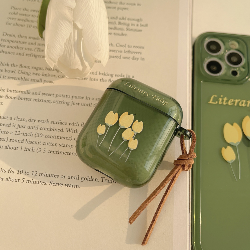 AirPods védőtok 1/2 generációhoz és Pro 2-höz, TPU anyag, matt felület, féláteresztő stílus, Apple kompatibil, Under the Tower