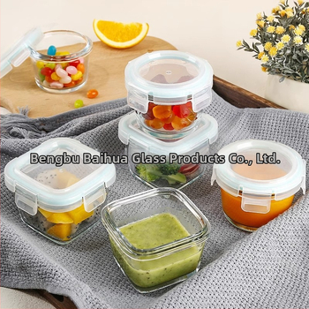 Μονωμένο κουτί φαγητού από πυρίμαχο γυαλί μποροσίλι – Ασφαλές για φούρνο μικροκυμάτων, Χωρητικότητα 301–500 ml, Καρτούν σχέδιο, Μονοστρωματικό