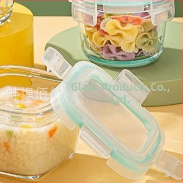 Μονωμένο κουτί φαγητού από πυρίμαχο γυαλί μποροσίλι – Ασφαλές για φούρνο μικροκυμάτων, Χωρητικότητα 301–500 ml, Καρτούν σχέδιο, Μονοστρωματικό