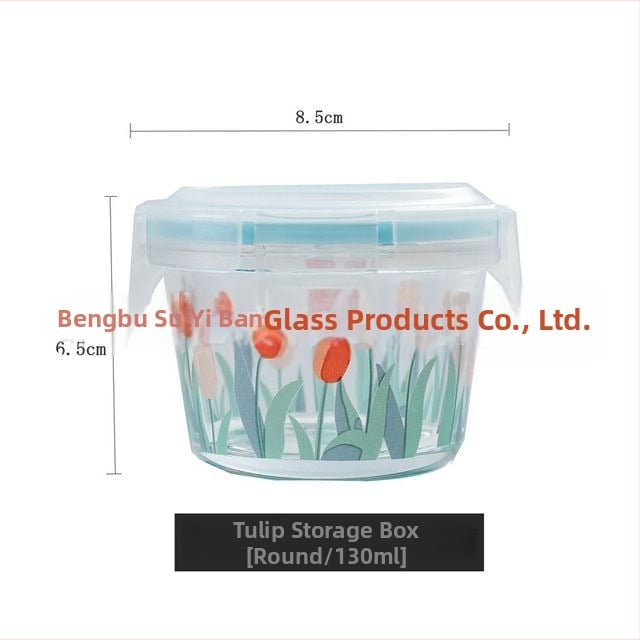 Μονωμένο κουτί φαγητού από πυρίμαχο γυαλί μποροσίλι – Ασφαλές για φούρνο μικροκυμάτων, Χωρητικότητα 301–500 ml, Καρτούν σχέδιο, Μονοστρωματικό