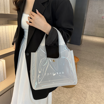Korejskog stila modna prozirna PVC torba velikog kapaciteta, ženska torba preko ramena s laserskim PVC dizajnom