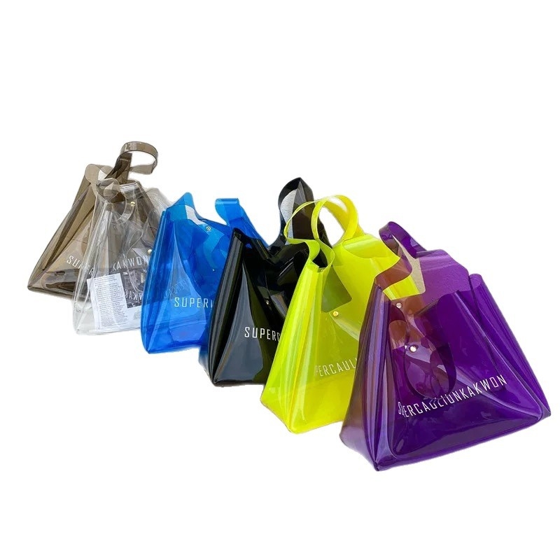 Korejskog stila modna prozirna PVC torba velikog kapaciteta, ženska torba preko ramena s laserskim PVC dizajnom
