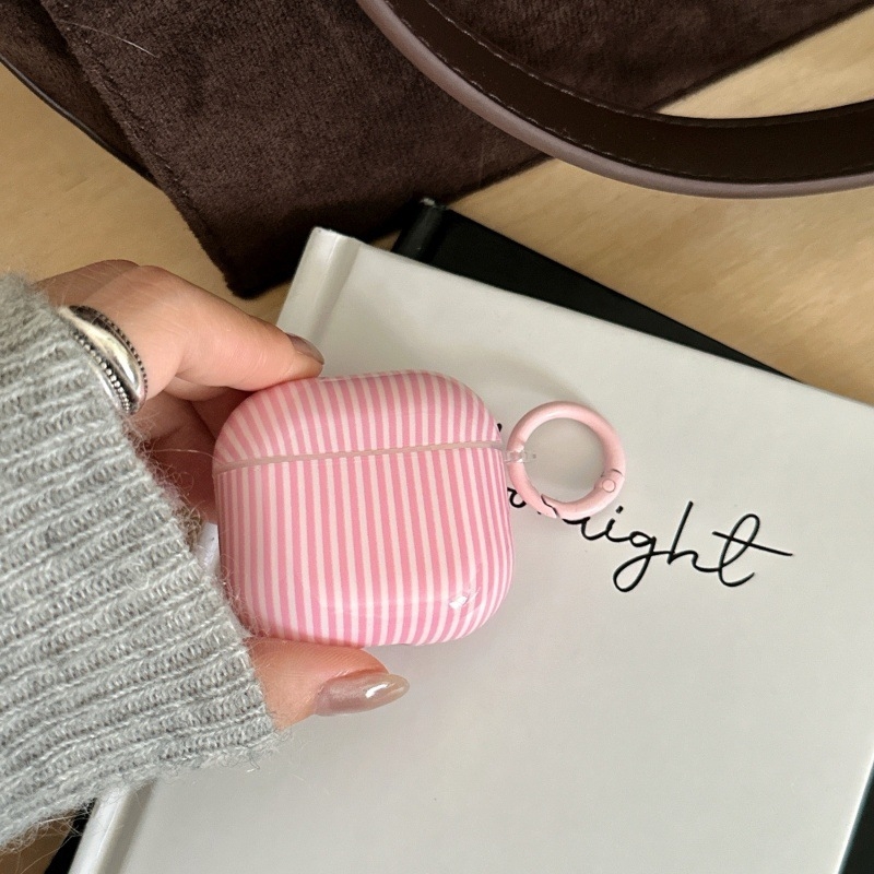 Roza zaštitna futrola za AirPods Pro 3 s prugama u Insta stilu, kompatibilna s AirPods Pro (1. i 2. generacija)