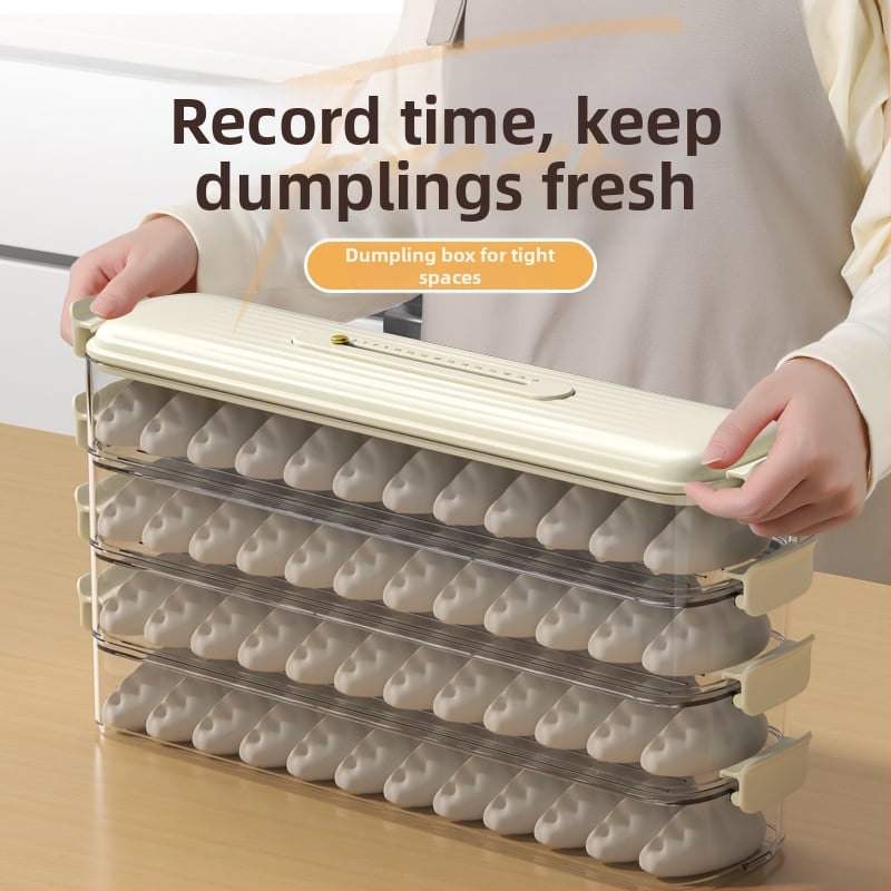 Кутия за съхранение на кнедли, многослойна, от хранително-пластмасов материал, с уплътнение, преносима