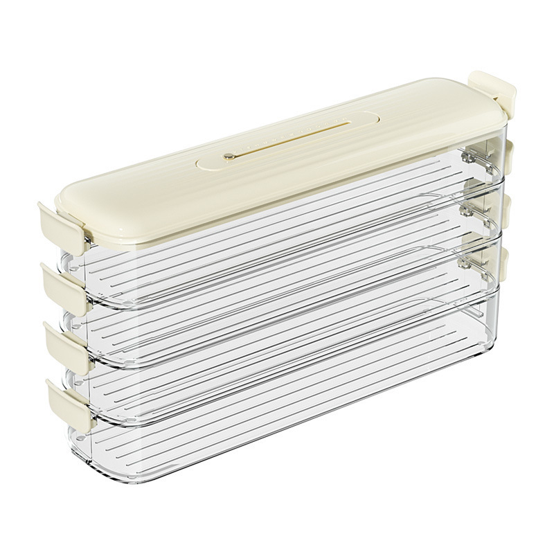 Кутия за съхранение на кнедли, многослойна, от хранително-пластмасов материал, с уплътнение, преносима