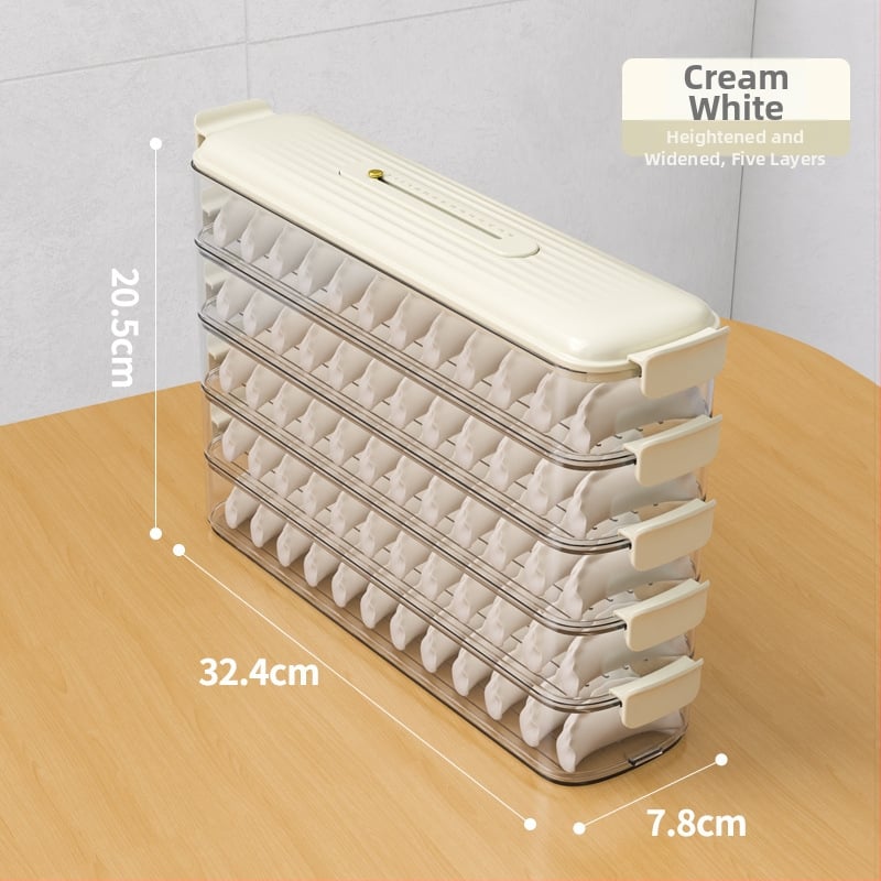 Кутия за съхранение на кнедли, многослойна, от хранително-пластмасов материал, с уплътнение, преносима