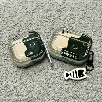 Θήκη προστασίας AirPods Pro με σχέδιο γάτας, TPU υλικό, χαρακτική εκτύπωσης, για Apple AirPods Pro γενιά 2–4 (κωδ. d8)