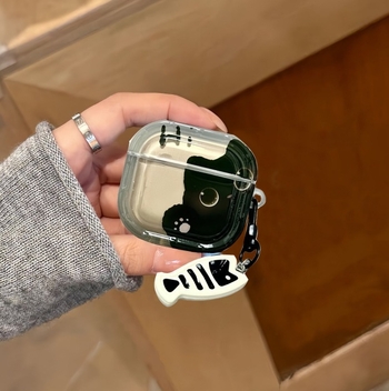 Θήκη προστασίας AirPods Pro με σχέδιο γάτας, TPU υλικό, χαρακτική εκτύπωσης, για Apple AirPods Pro γενιά 2–4 (κωδ. d8)