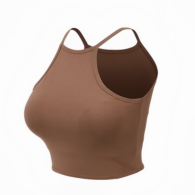 Ženski bezrukavni sportski top s jastučićem za prsa, 75% najlón / 25% spandex; Jastučić za prsa uključen; Uklanja vlagu; Brzo suši; Prozračan