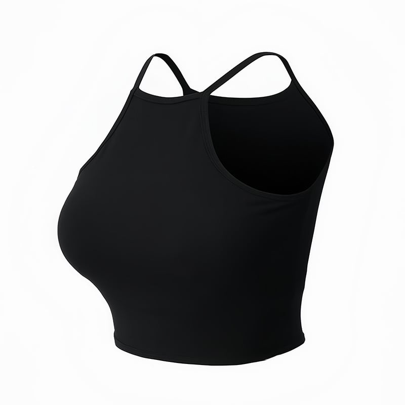 Ženski bezrukavni sportski top s jastučićem za prsa, 75% najlón / 25% spandex; Jastučić za prsa uključen; Uklanja vlagu; Brzo suši; Prozračan