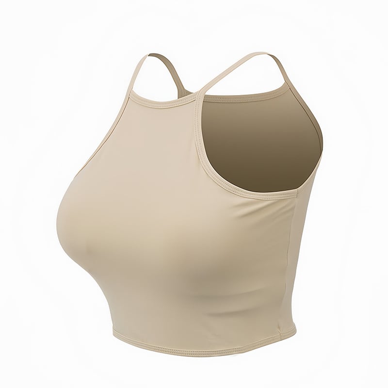 Ženski bezrukavni sportski top s jastučićem za prsa, 75% najlón / 25% spandex; Jastučić za prsa uključen; Uklanja vlagu; Brzo suši; Prozračan