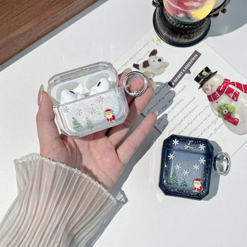 AirPods Pro 3 tok – hópehely karácsonyfa dizájn, TPU, permetezéses felület, univerzális Apple-kompatibilitás