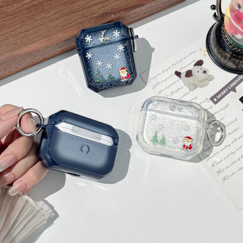 AirPods Pro 3 tok – hópehely karácsonyfa dizájn, TPU, permetezéses felület, univerzális Apple-kompatibilitás