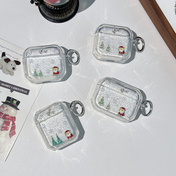 AirPods Pro 3 tok – hópehely karácsonyfa dizájn, TPU, permetezéses felület, univerzális Apple-kompatibilitás