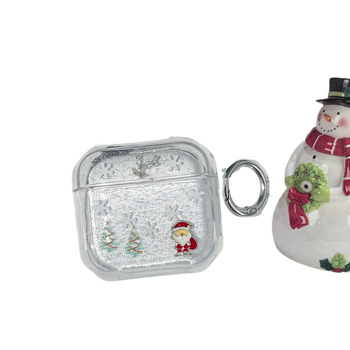 AirPods Pro 3 tok – hópehely karácsonyfa dizájn, TPU, permetezéses felület, univerzális Apple-kompatibilitás