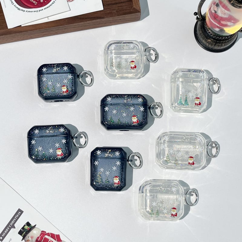 AirPods Pro 3 tok – hópehely karácsonyfa dizájn, TPU, permetezéses felület, univerzális Apple-kompatibilitás